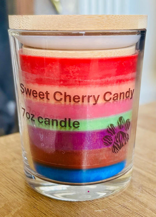 7oz Sweet Cherry Candy rainbow candle